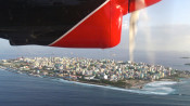 Blick auf Malé aus dem Wasserflugzeug
